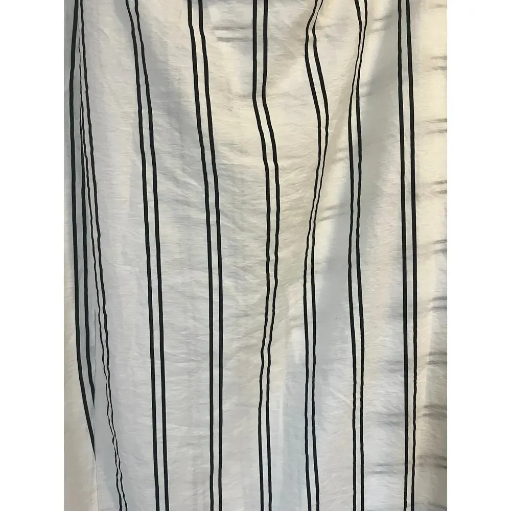 Summersalt Womens XL 1X 2X Easy Breezy Voile Sarong Cover White w/Black Stripes